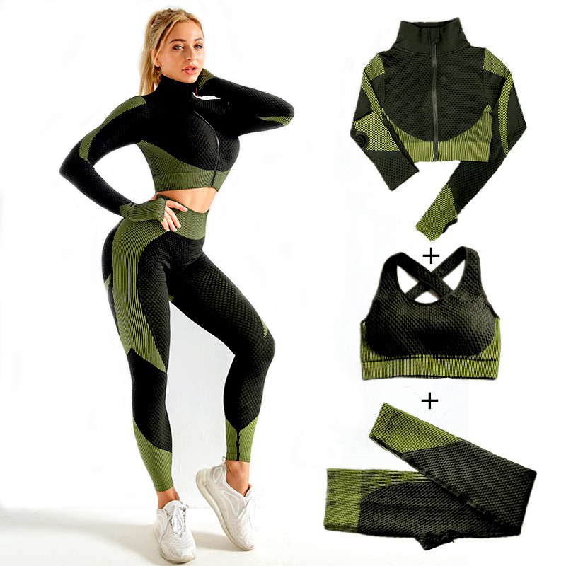 Sports Equipment Set - Women Seamless Yoga Sets 2Pcs/3Pcs Women's