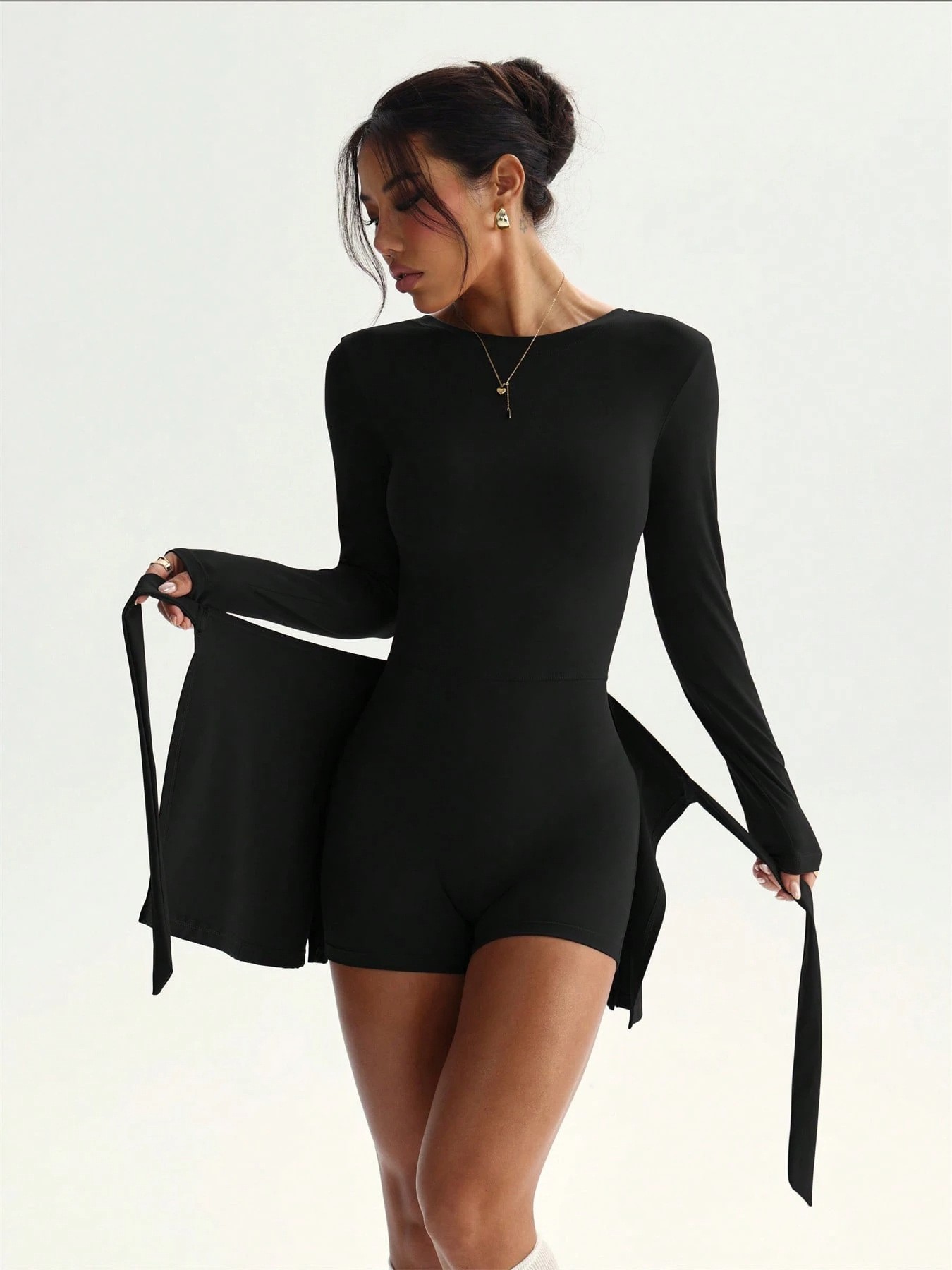 Solid Color Long Sleeved Slim  - Sports Equipment Set 评论和价格