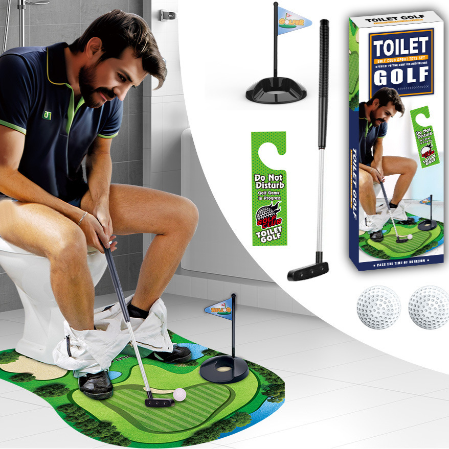 Funny Toilet Mini Golf Game Se - Golf Putting Mat 评论和价格