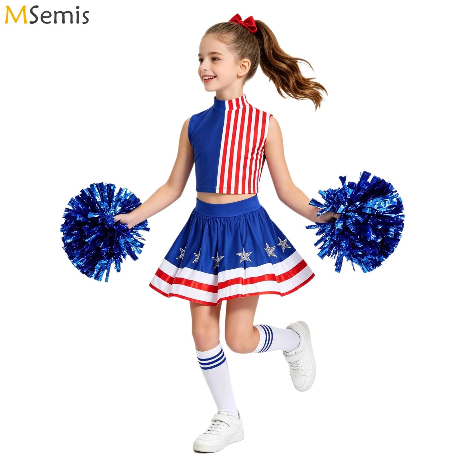 Kids Girls Cheerleading Outfit - Cheerleading Pom Pom 评论和价格