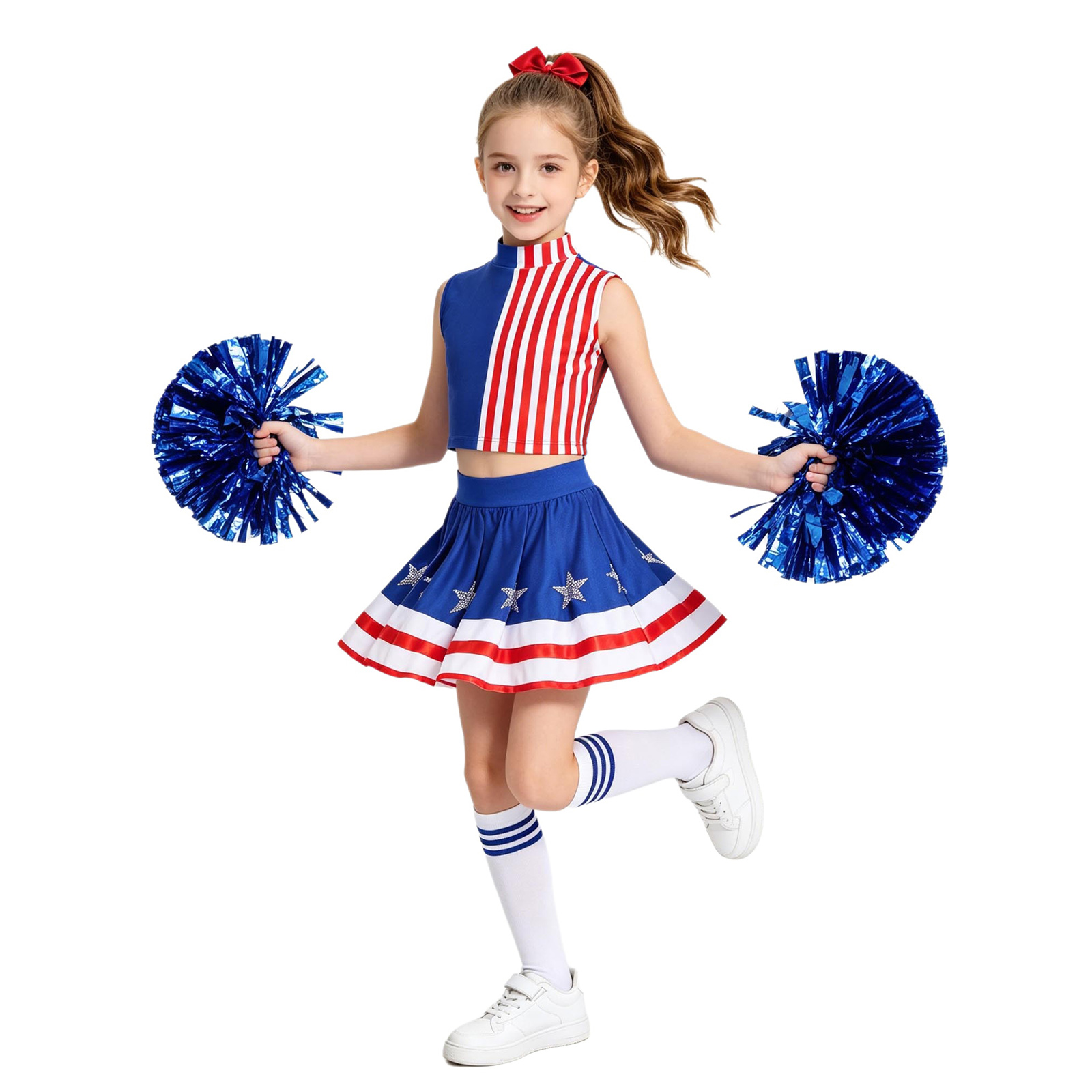 Kids Girls Cheerleading Outfit - Cheerleading Pom Pom 评论和价格