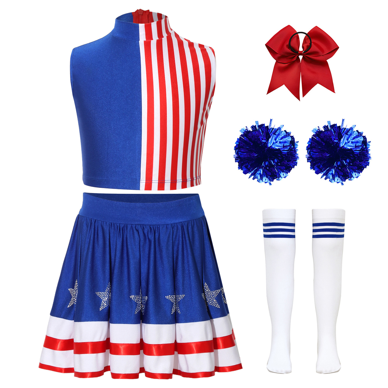 Kids Girls Cheerleading Outfit - Cheerleading Pom Pom 评论和价格