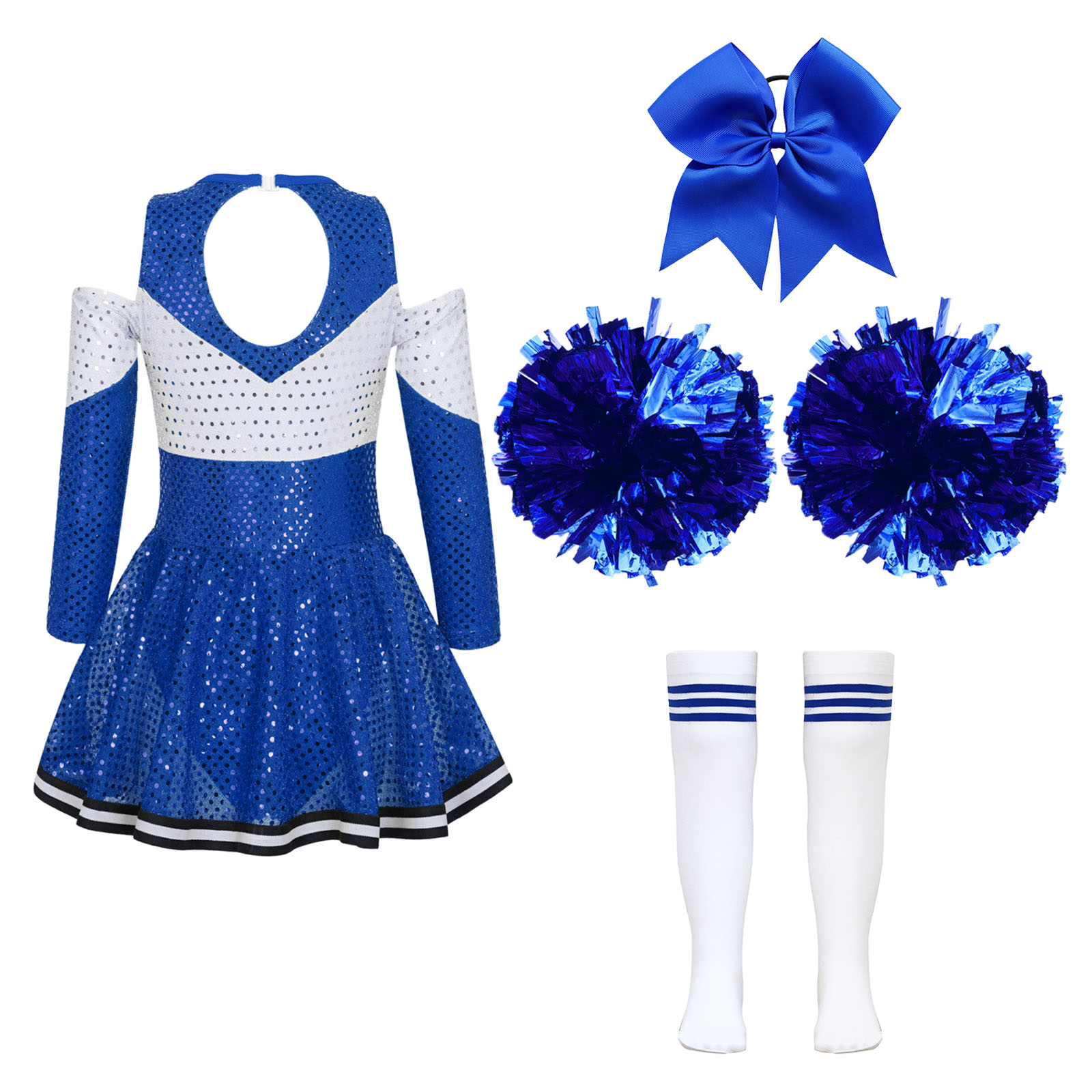 Kids Girls Cheerleader Costume - Cheerleading Pom Pom 评论和价格